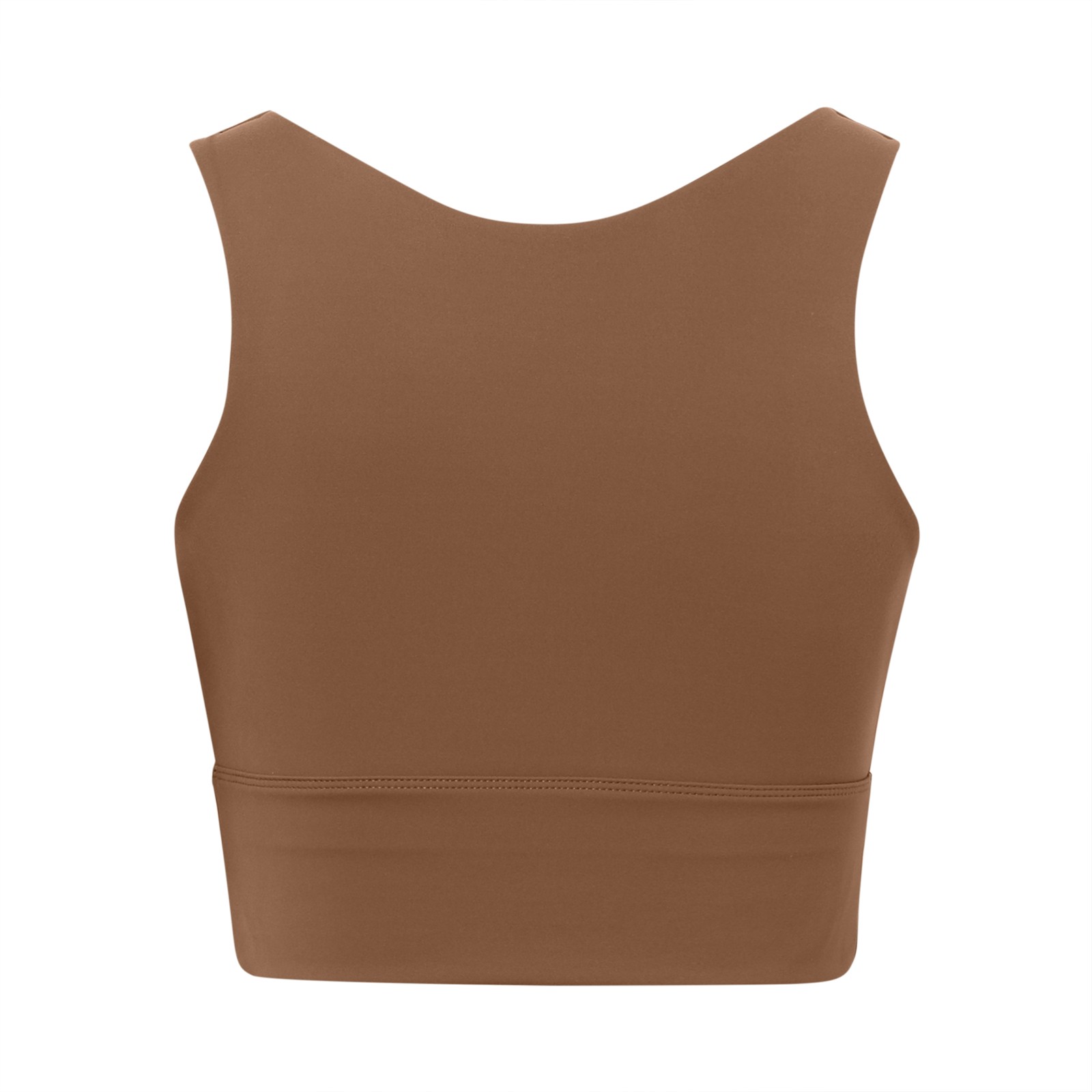thumbnail image 4 of Sujetador deportivo de cuello alto para mujer - Largo, impacto medio, sin aros, acolchado, camiseta corta para yoga/gimnasio - Tallas S-XL, 4 of 5